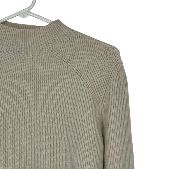 Ann Taylor LP Cream Colored Acrylic/Nylon/Wool/Spandex Ribbed Mock Neck Sweater - Picture 3 of 10